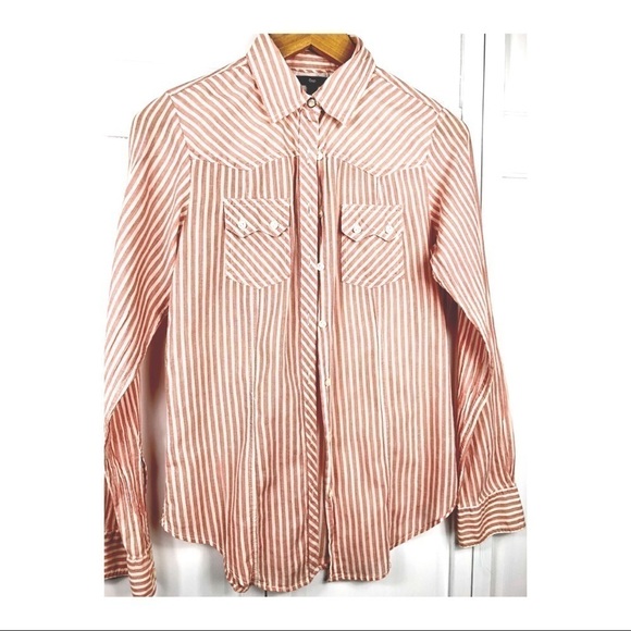 GAP-PINK AND WHITE STRIPED BUTTON DOWN OXFORD 0811 - Picture 3 of 3
